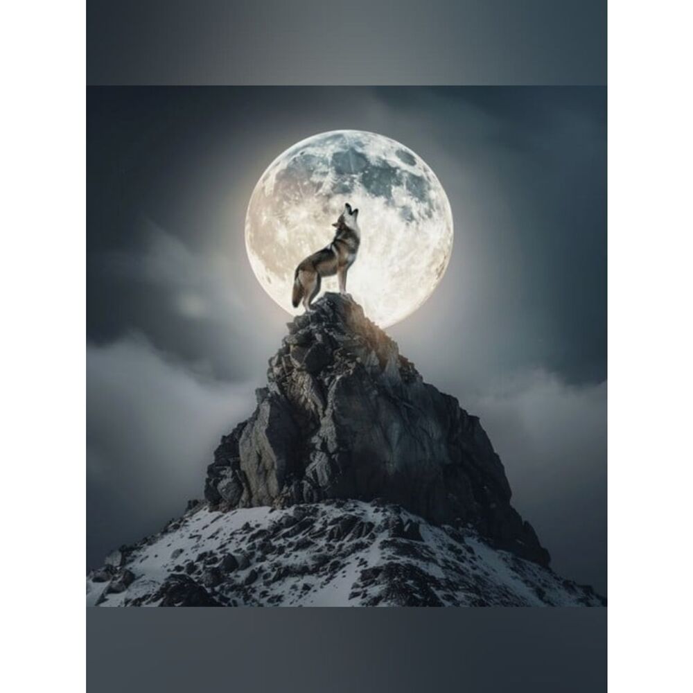 Custom Fridge Magnet Moonlit Wolf Howling Home Office Kitchen Decor